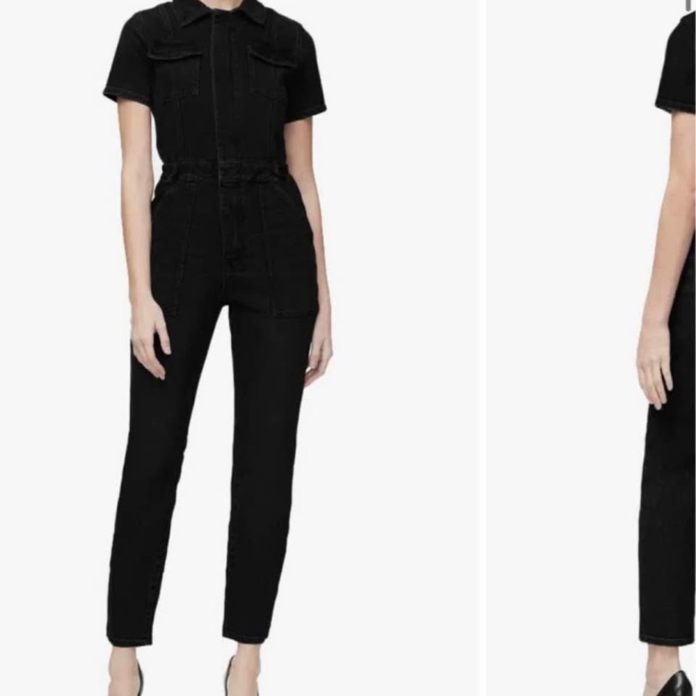 GOOD AMERICAN Black Denim Jumpsuit